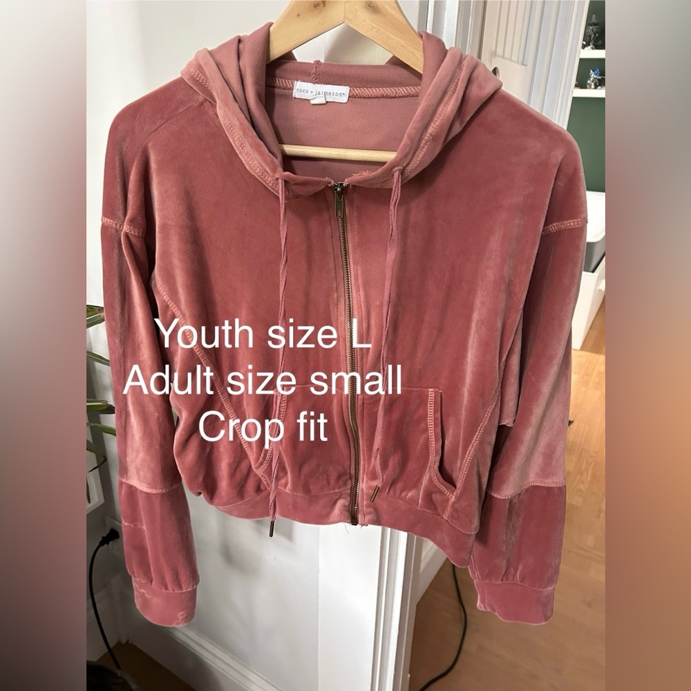 Women's Pink Cropped Hoodie Sweater